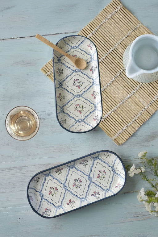 Floral Waves Noyan Kayık Tabak 26 Cm 2 Adet 22668 Bonvagon