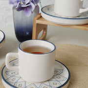 Floral Waves Stackable Çay Takımı 12 Parça 6 Kişilik