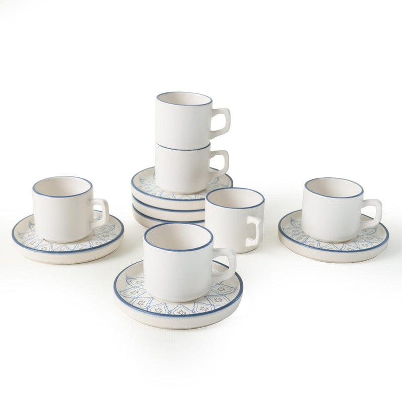 Floral Waves Stackable Çay Takımı 12 Parça 6 Kişilik Bonvagon