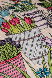 Flowerpot Dijital Baskılı 2li Set Banyo Halısı, Kaymaz Taban, Yıkanabilir Bonvagon