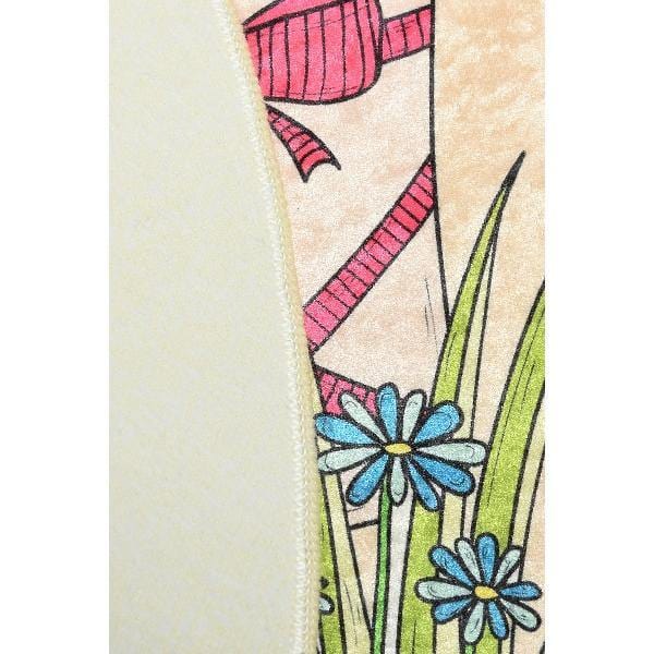 Flowerpot Dijital Baskılı Yuvarlak Banyo Halısı, Kaymaz Taban, Yıkanabilir Bonvagon
