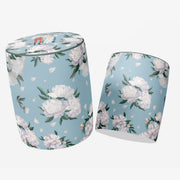 Flowers Blue White Puf