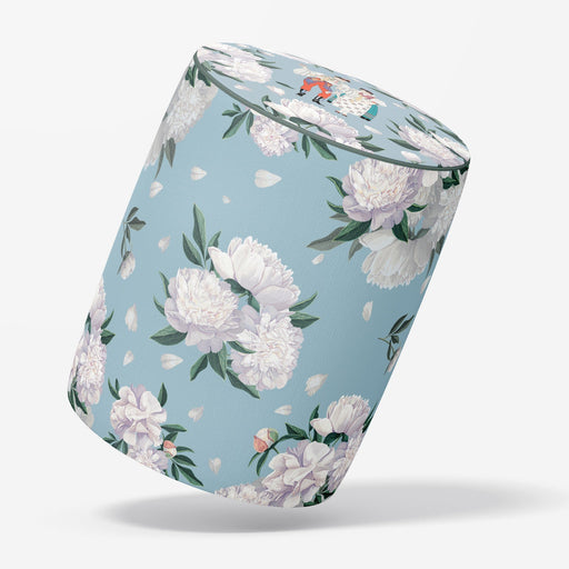 Flowers Blue White Puf