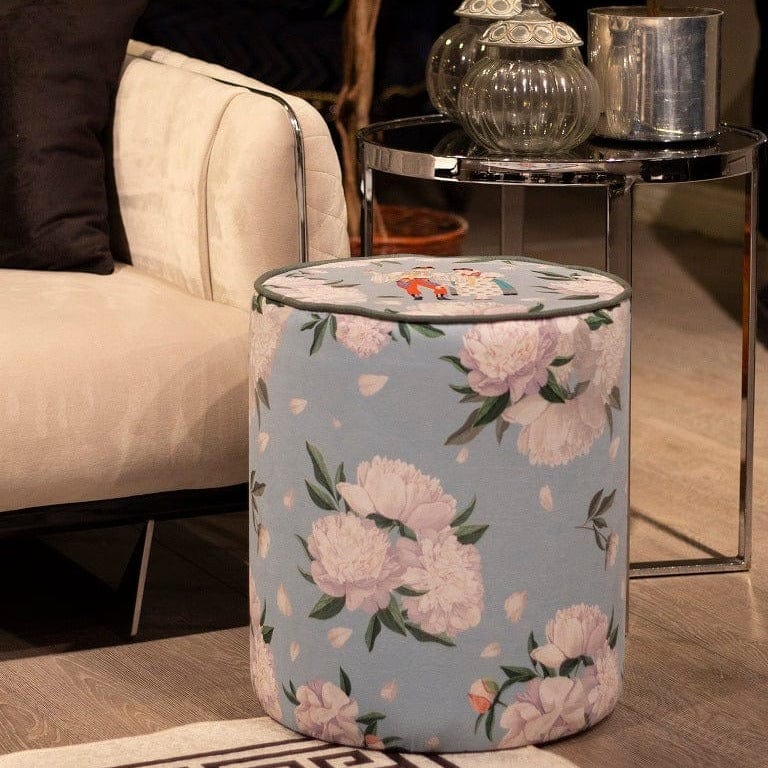 Flowers Blue White Puf Bonvagon