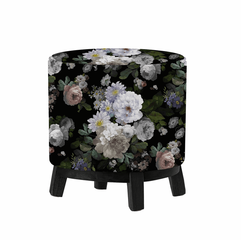 Flowers Painting Ayaklı Puf Bonvagon