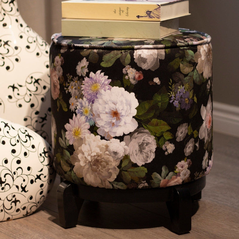 Flowers Painting Ayaklı Puf Bonvagon