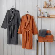 Folk Art Aile Bornoz Seti Dalila Tarçın Antrasit Bonvagon