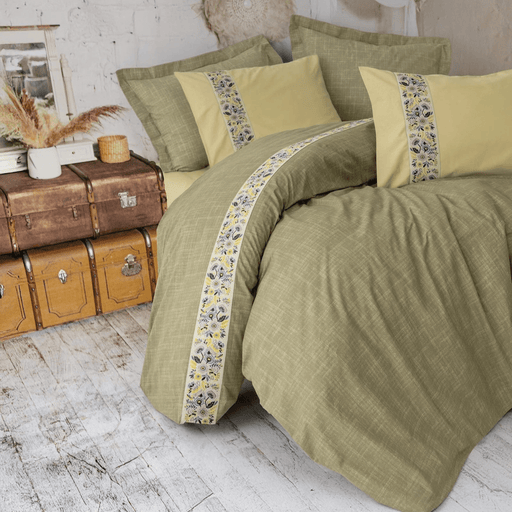 Folk Art Çift Kişilik Nevresim Takımı Elowen Sarı Bonvagon