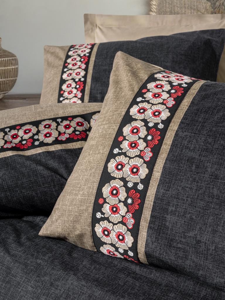 Folk Art Çift Kişilik Nevresim Takımı Yamka Bej Bonvagon