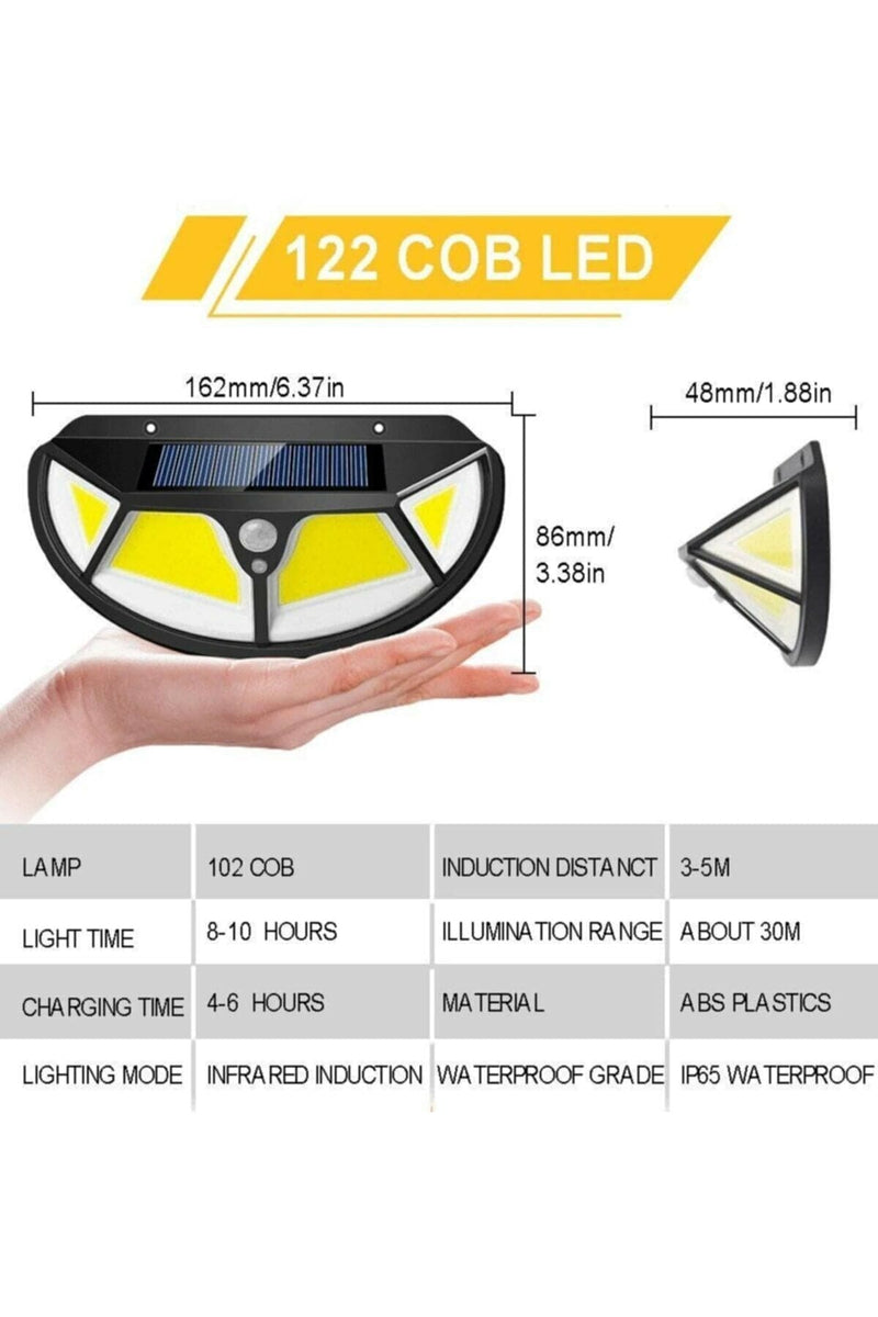 Fonksiyonel Sensörlü 122 LED Aydınlatma Solar Bahçe Lambası