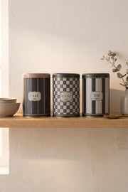 French Bistro Metal Çay Kahve Kutusu 3'lü Set 9x14cm