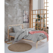 Fresh Color İrene Gri Düz Renk Nevresim Seti (Çarşafsız) %100 Doğal Pamuk Ranforce Bonvagon