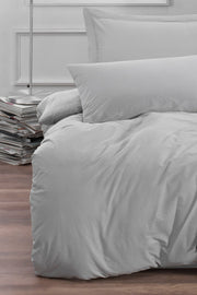 Fresh Color İrene Gri Düz Renk Nevresim Takımı %100 Doğal Pamuk Ranforce Bonvagon