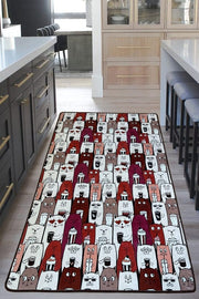 Funny Cats Kediler River Dijital Baskılı Dekoratif Halı, Kaymaz Taban, Yıkanabilir Bonvagon