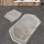 Genoa Taş 2li Set Akrilik Banyo Paspas ve Halısı, Kaymaz Taban, Yıkanabilir Bonvagon