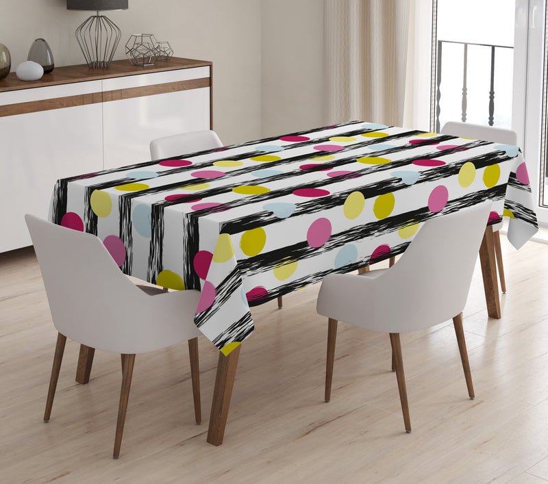 Geometrik Desenli Dijital Baskılı 3D Masa Örtüsü