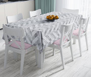 Geometrik Desenli Mermer Zeminli Modern Leke Tutmaz Masa Örtüsü Bonvagon