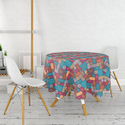 Geometrik Etnik Desenli Özel Tasarım Leke Tutmaz Masa Örtüsü Bonvagon