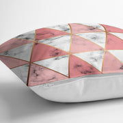 Geometrik Üçgen Şekilli Mermer Desenli Yastık Kırlent Kılıfı 43x43cm