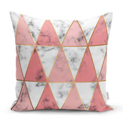 Geometrik Üçgen Şekilli Mermer Desenli Yastık Kırlent Kılıfı 43x43cm Bonvagon