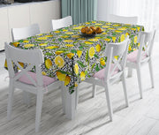 Geometrik ve Limon Desenli 3D Dijital Baskılı Leke Tutmaz Masa Örtüsü Bonvagon