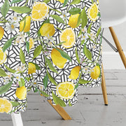 Geometrik ve Limon Desenli 3D Dijital Baskılı Leke Tutmaz Masa Örtüsü Bonvagon