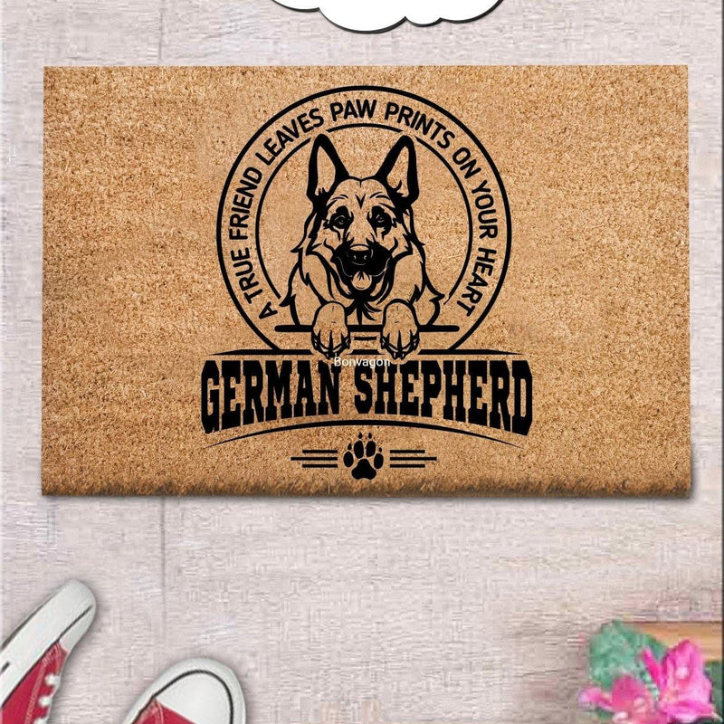 German Shepherd Doğal Koko Hindistan Cevizi Kapı Önü Paspas 60x40cm Bonvagon