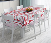 Geyik ve Çam Ağaçları Baskılı Dekoratif Leke Tutmaz Masa Örtüsü Bonvagon