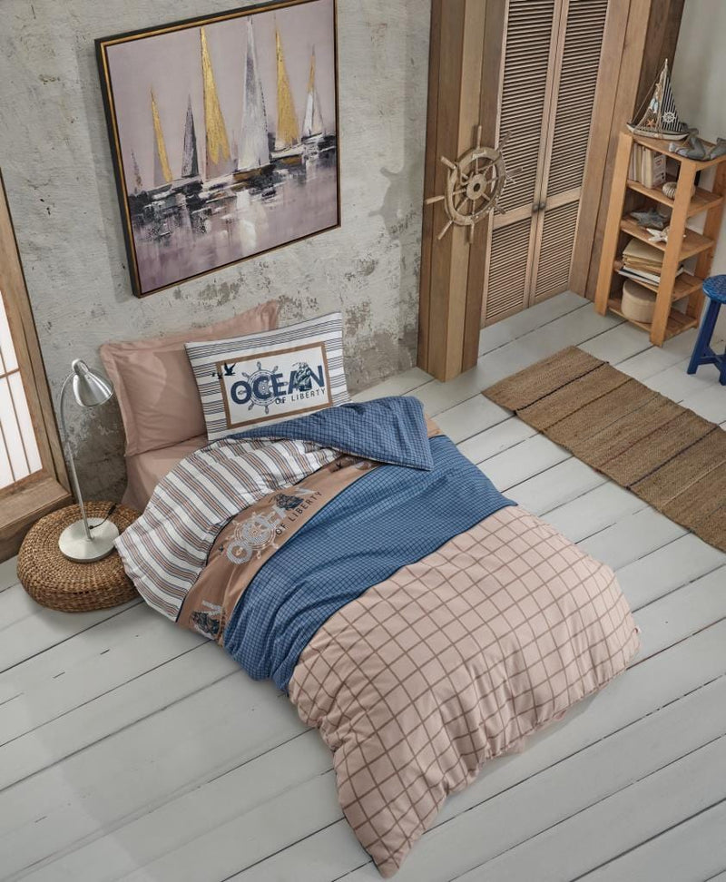 Girls & Boys Genç Ranforce Nevresim Takımı Tek Kişilik Ocean Lacivert Bonvagon