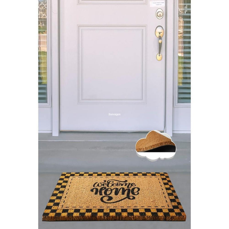 Glamour Yellow Doğal Koko Hindistan Cevizi Kapı Önü Paspas 60x40cm Bonvagon