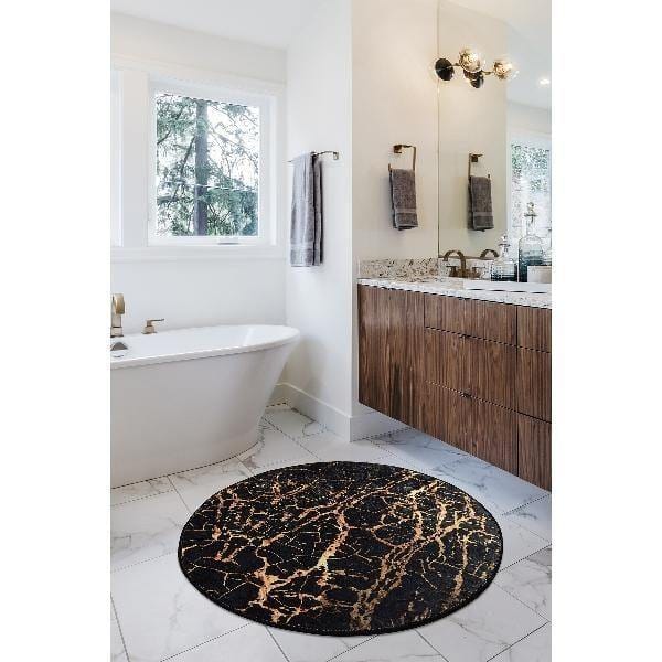 Goldes Dijital Baskılı 100cm Banyo Halısı, Kaymaz Taban, Yıkanabilir Bonvagon