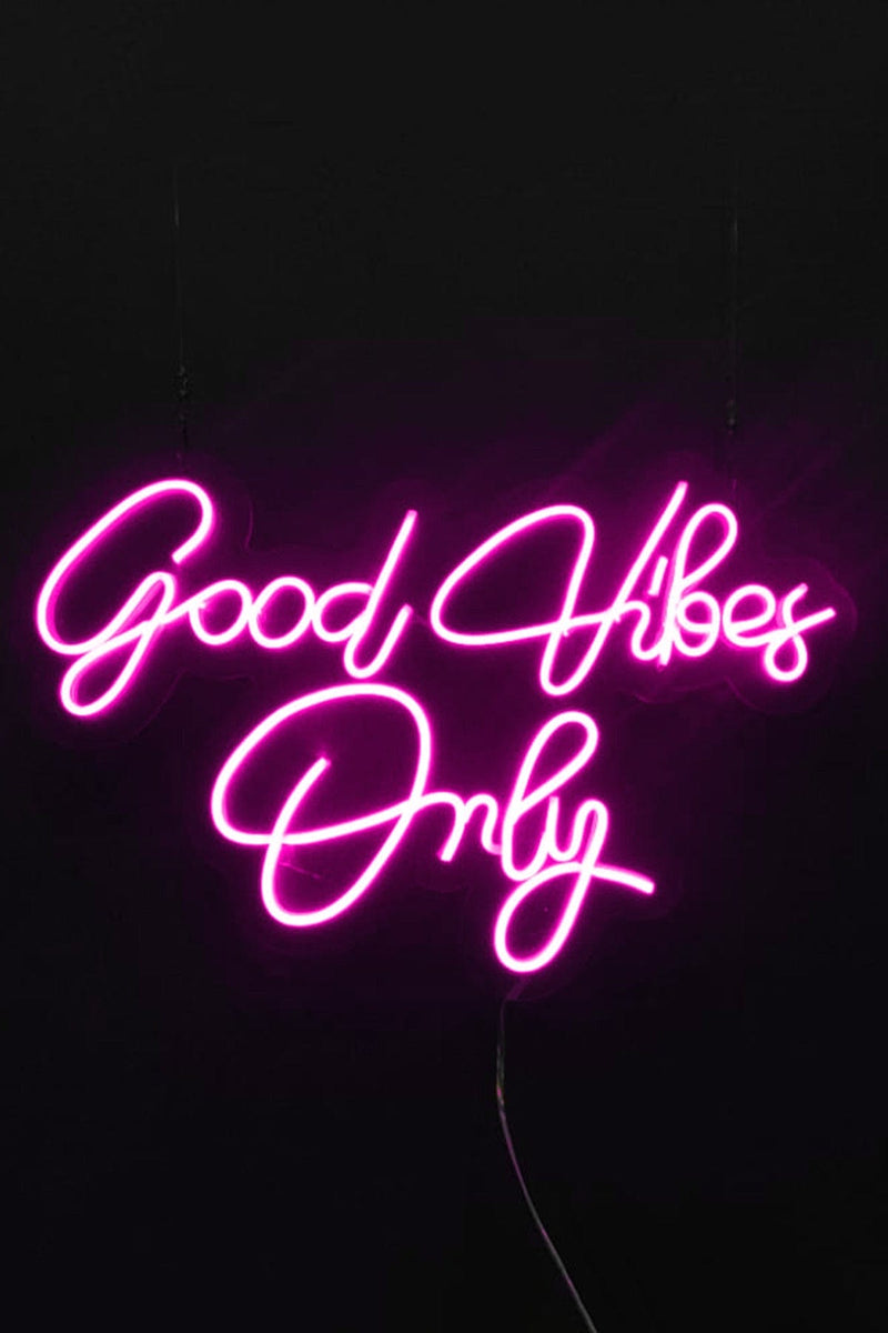 Good Vibes Only Yazılı v3 Neon LED Işıklı Tablo Duvar Dekorasyon