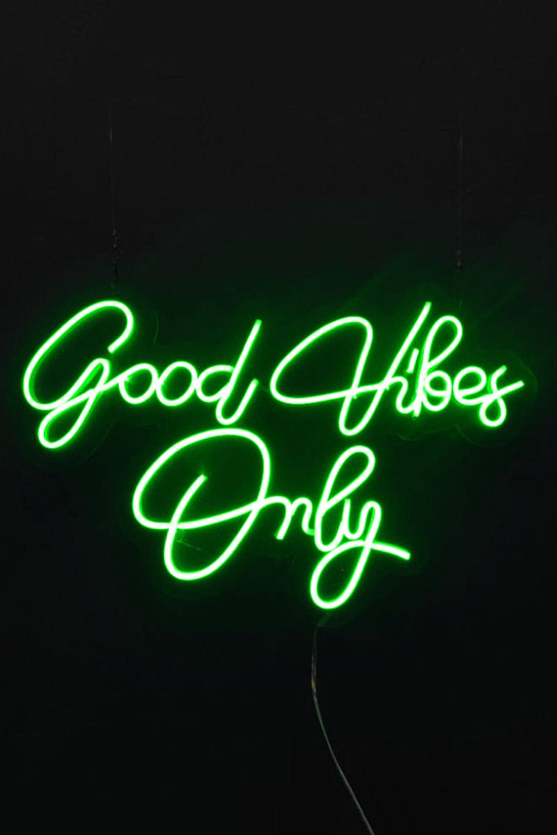 Good Vibes Only Yazılı v3 Neon LED Işıklı Tablo Duvar Dekorasyon