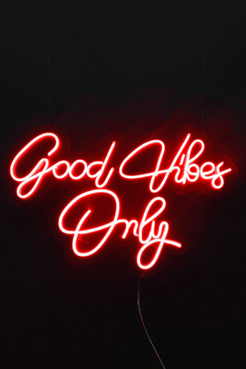 Good Vibes Only Yazılı v3 Neon LED Işıklı Tablo Duvar Dekorasyon