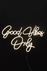 Good Vibes Only Yazılı v3 Neon LED Işıklı Tablo Duvar Dekorasyon