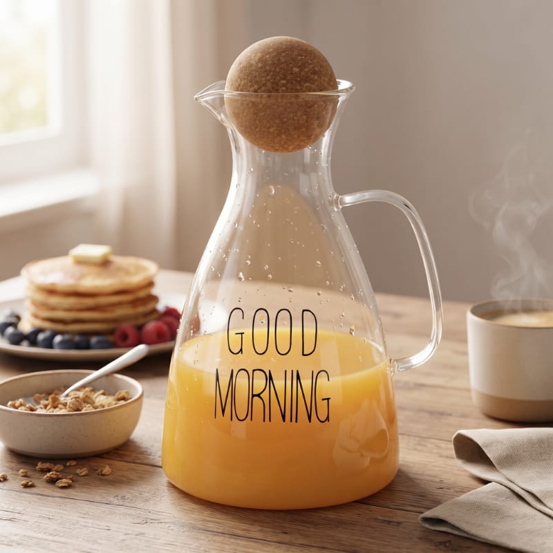 Yuvarlak Mantar Kapaklı Sürahi - 1500 ml Kapasite