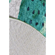 Green Kaktüs Çap 100cm Dijital Baskılı Banyo Halısı, Kaymaz Taban, Yıkanabilir Bonvagon