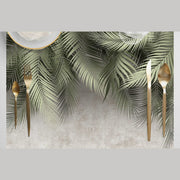 Green Leafs 4'lü İnce Keten Kumaş Amerikan Servisi 50x35cm Bonvagon