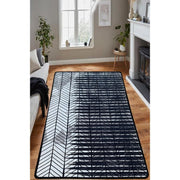 Grey Nuelo Wood Dijital Baskılı Dekoratif Halı, Kaymaz Taban, Yıkanabilir Bonvagon