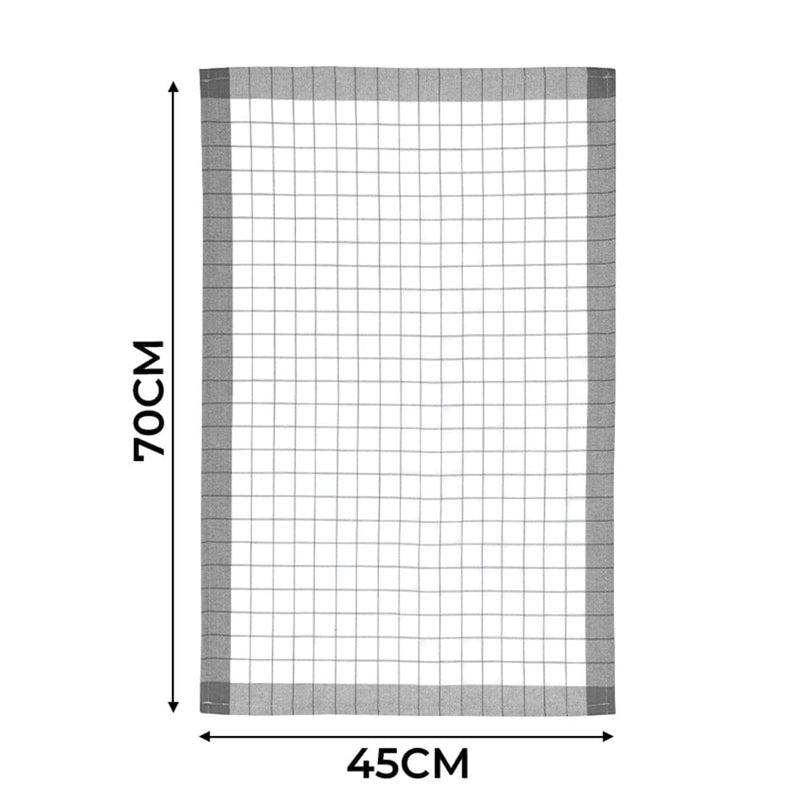 Gri 4lü Kareli Set Kurulama Bezi Pamuklu Mutfak Havlusu Çok Amaçlı Örtü 45x70cm Bonvagon