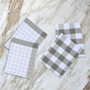 Gri 4lü Kareli Set Kurulama Bezi Pamuklu Mutfak Havlusu Çok Amaçlı Örtü 45x70cm Bonvagon