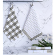 Gri 4lü Kareli Set Kurulama Bezi Pamuklu Mutfak Havlusu Çok Amaçlı Örtü 45x70cm Bonvagon