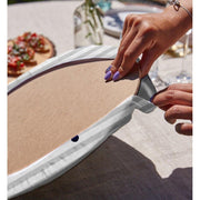 Gri Beyaz Çizgili Çapa Desenli 2li Yuvarlak Amerikan Servisi - Supla Bonvagon