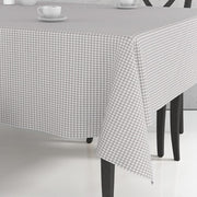 Gri Beyaz Pöti Kareli Masa Örtüsü %100 Pamuk 170x170cm Bonvagon