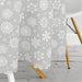 Gri Zeminli Kar Taneleri Temalı Modern Tasarım Dekoratif Leke Tutmaz Masa Örtüsü Bonvagon