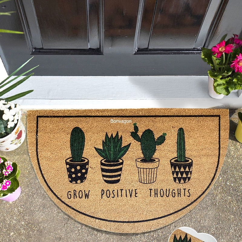 Grow Kaktüs 45x75cm Doğal Koko Hindistan Cevizi Kapı Önü Paspas Cual Bonvagon