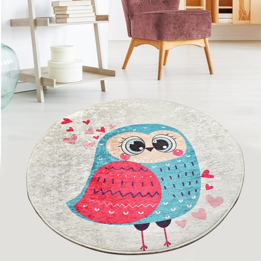 Gufo Çap Dijital Baskılı Halı, Kaymaz Taban, Yıkanabilir Bonvagon