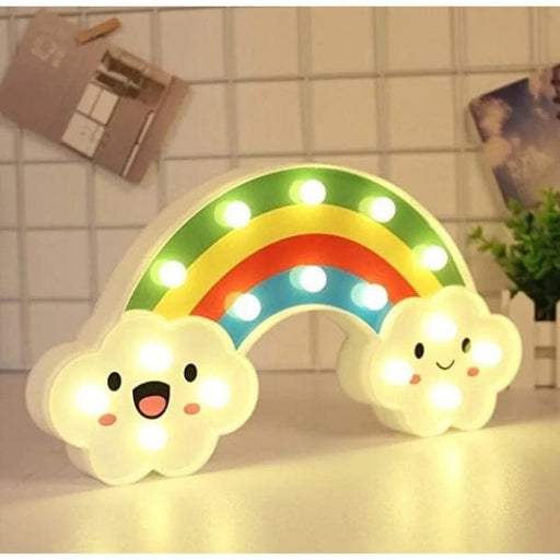 Gülen Bulutlu Gökkuşağı LED Gece Lambası Bonvagon