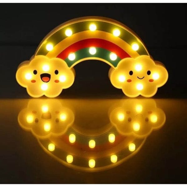 Gülen Bulutlu Gökkuşağı LED Gece Lambası Bonvagon
