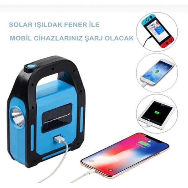 Güneş Enerjili Kamp Işıldak ve Powerbank Bonvagon